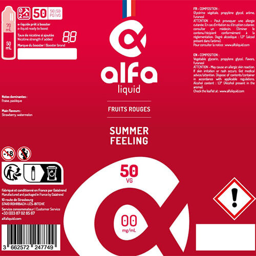 Alfaliquid Summer Feeling 50 ml Fruits Rouges