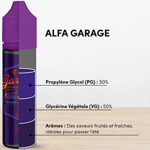 vue découpée d'un e Liquide Alfa Garage 50ml