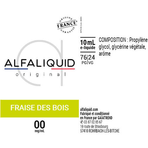 Composition du e liquide Fraise des bois