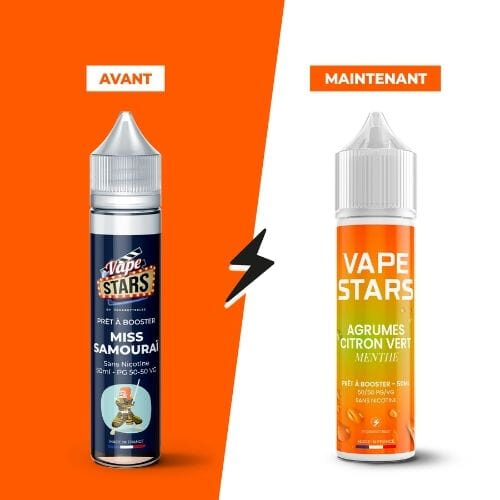 E-liquide Agrumes Citron Vert Menthe 50 ml Vape Stars - CigaretteElec