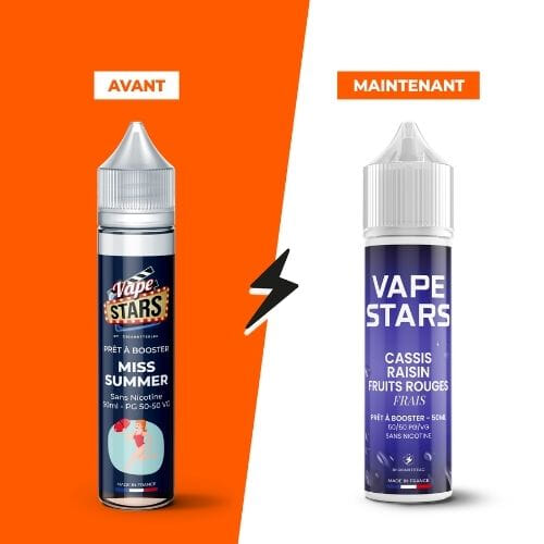 E-liquide Cassis Raisin Fruits Rouges Frais 50 ml Vape Stars - CigaretteElec