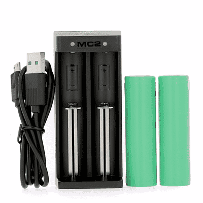 Pack Chargeur Accu Double Samsung 18650 2500mah