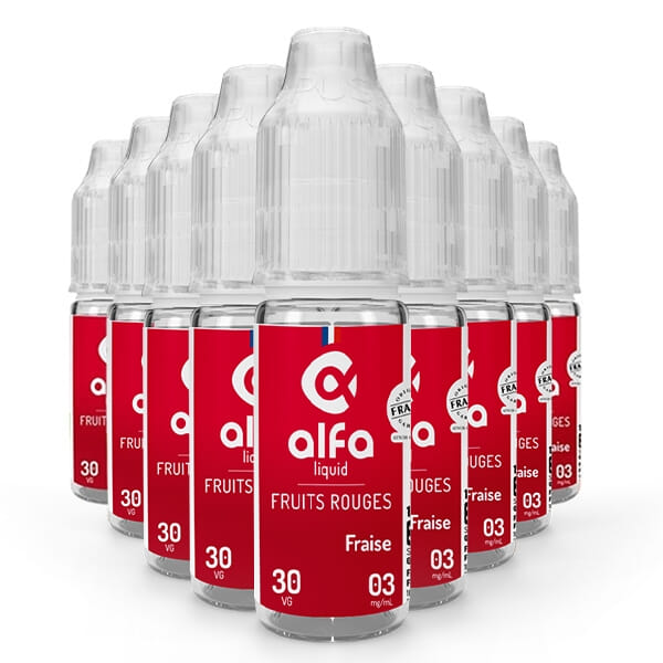 Pack de 10 E Liquides Fraise - Alfaliquid