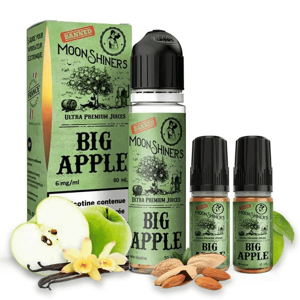 E Liquide Big Apple 50ml (+ 1 ou 2 Boosters de Nicotine) - Moonshiners image 2