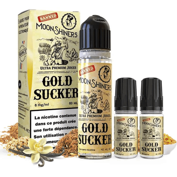E Liquide Gold Sucker 60ml (+ 1 ou 2 Boosters de Nicotine) - Moonshiners image 2