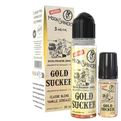 E Liquide Gold Sucker 60ml (+ 1 ou 2 Boosters de Nicotine) - Moonshiners