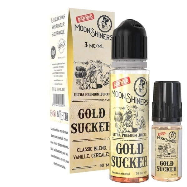 E Liquide Gold Sucker 60ml (+ 1 ou 2 Boosters de Nicotine) - Moonshiners