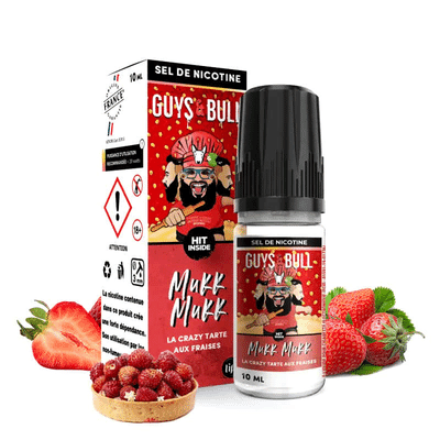 La crazy tarte aux fraises 10ml (Sels de Nicotine) - Guys & Bull X Mukk Mukk