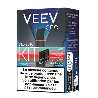 Pack VEEV One Noir Carbone + 4 recharges