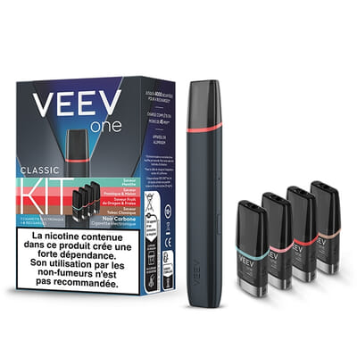 Pack VEEV One Noir Carbone + 4 recharges