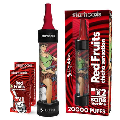 Pack echicha Starhooks Liquideo + 2 recharges Red Fruits