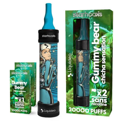 Pack echicha Starhooks Liquideo + 2 recharges Gummy Bear