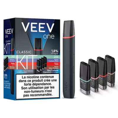 Pack VEEV One Noir Carbone + 4 recharges