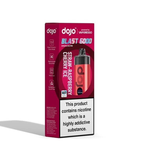 Kit Dojo Blast 6000 - Red - Straw Raspberry Cherry ice - Vaporesso image 2