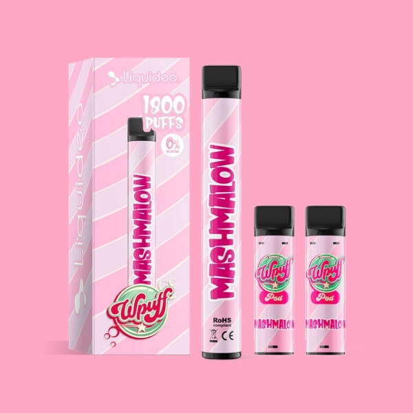 Kit WPuff 1800 - Mashmalow - 1 batterie + 3 pods