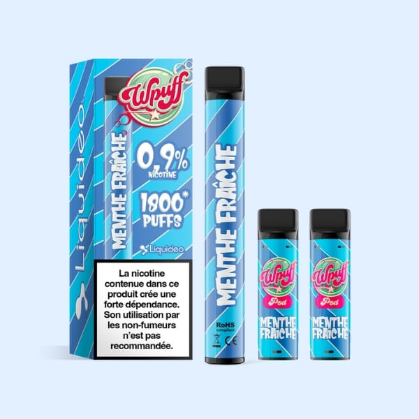 Kit WPuff 1800 - Menthe fraîche - 1 batterie + 3 pods image 2