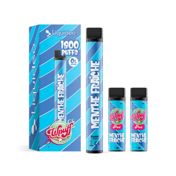 Kit WPuff 1800 - Menthe fra&icirc;che - 1 batterie + 3 pods