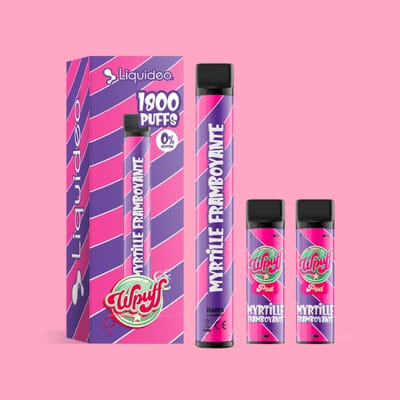 Kit WPuff 1800 - Myrtille framboyante - 1 batterie + 3 pods