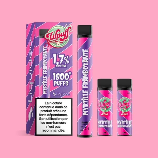 Kit WPuff 1800 - Myrtille framboyante - 1 batterie + 3 pods image 3