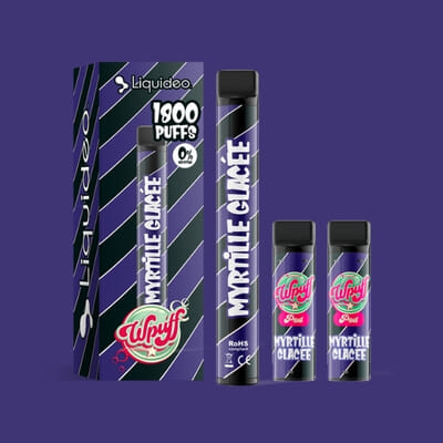 Kit WPuff 1800 - Myrtille glacée - 1 batterie + 3 pods