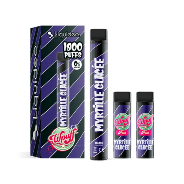 Kit WPuff 1800 - Myrtille glac&eacute;e - 1 batterie + 3 pods