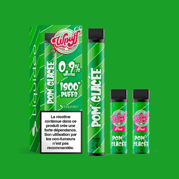 Kit WPuff 1800 - Pomme glacée - 1 batterie + 3 pods image 2