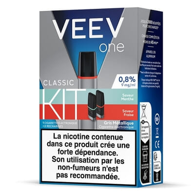 Kit Veev One Classic Gris Metallique + 2 cartouches