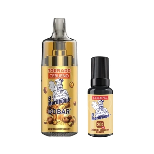 Puff Tornado 10000 - El Mordjvape Crème Noisette - Gobar x Cebueno