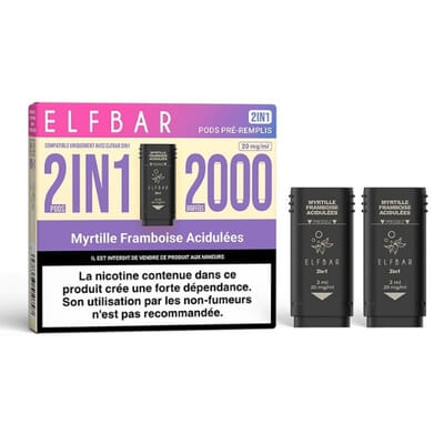Recharges Elfbar 2in1 Myrtille Framboise Acidulée - Elfbar