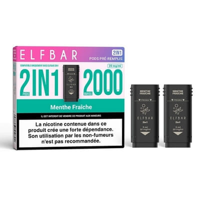 Recharges Elfbar 2in1 Menthe Fraîche - Elfbar