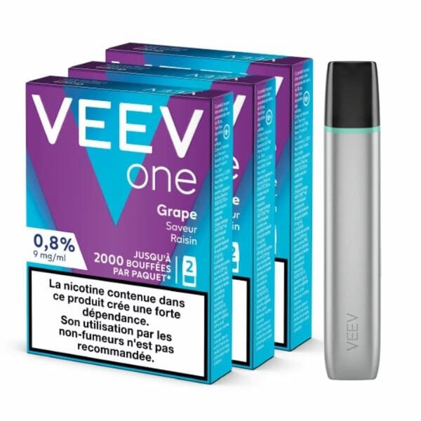 Pack Veev One - Batterie grise + 3 recharges Raisin