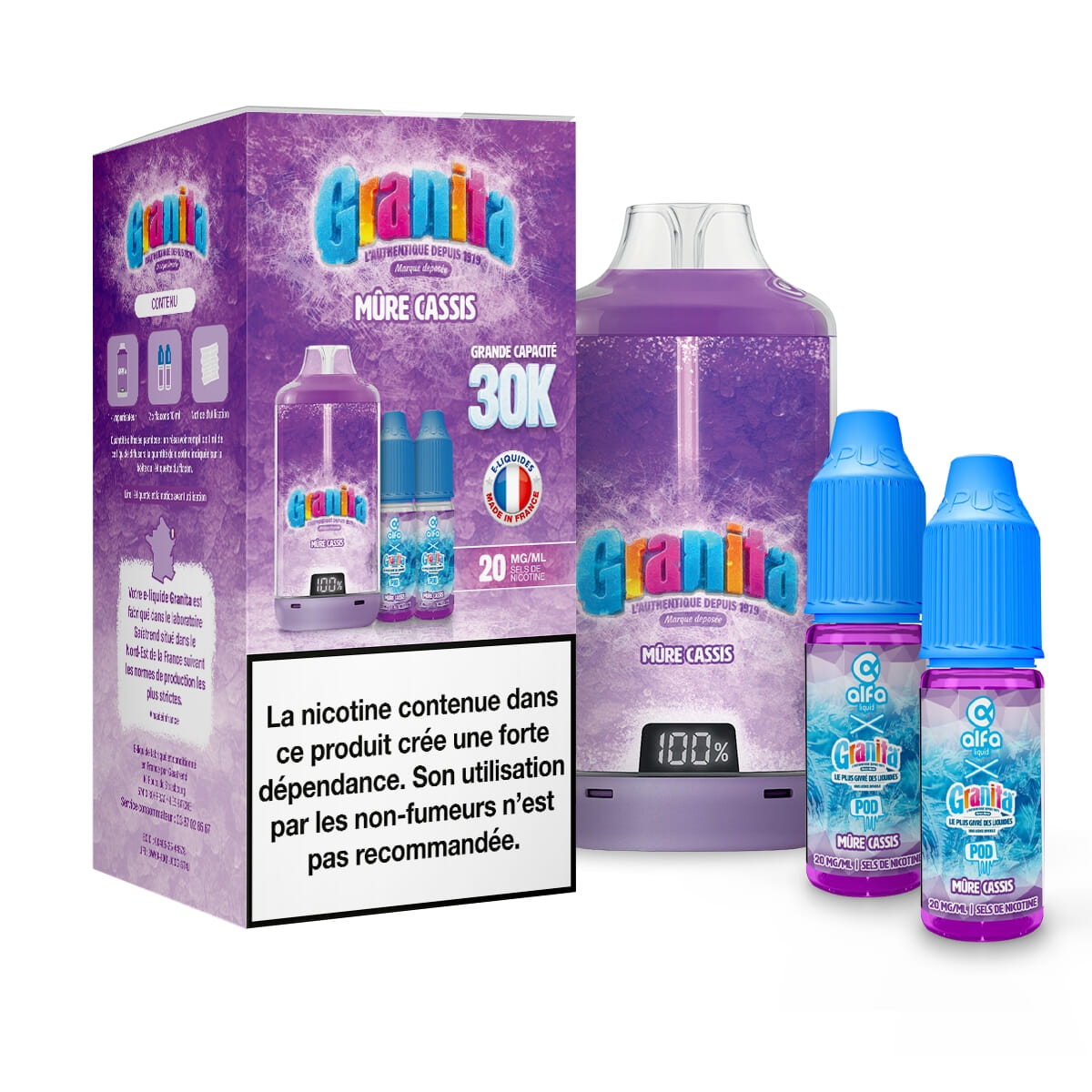 Puff Granita 30K - M&ucirc;re Cassis - Alfaliquid image 2