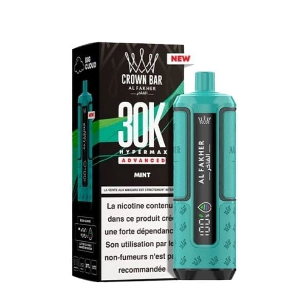 Puff Crown Bar 30K Mint - HyperMax Advanced - Al Fakher 
