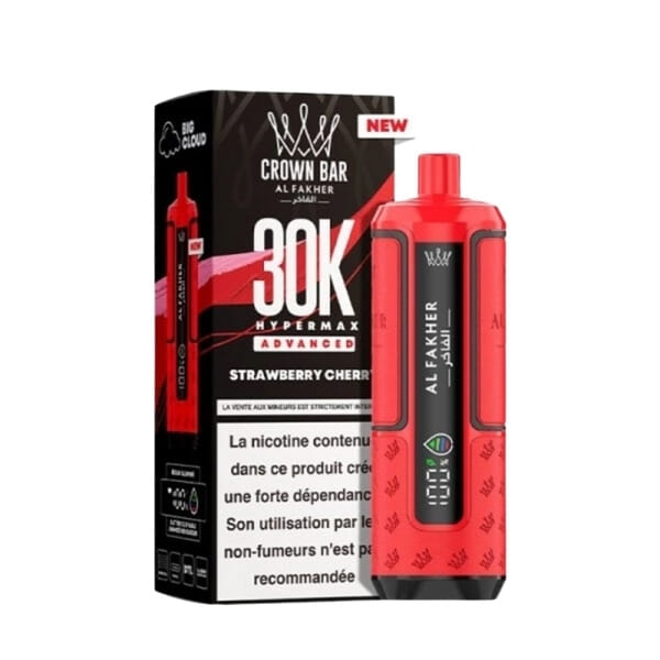 Puff Crown Bar 30K Strawberry Cherry -  HyperMax Advanced  - Al Fakher 