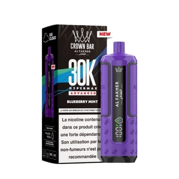 Puff Crown Bar 30K Blueberry Mint - HyperMax Advanced  - Al Fakher 