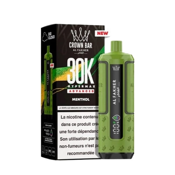 Puff Crown Bar 30K Menthol- HyperMax Advanced  - Al Fakher 