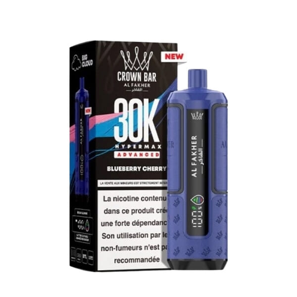 Puff Crown Bar 30K Blueberry Cherry -  HyperMax Advanced  - Al Fakher 