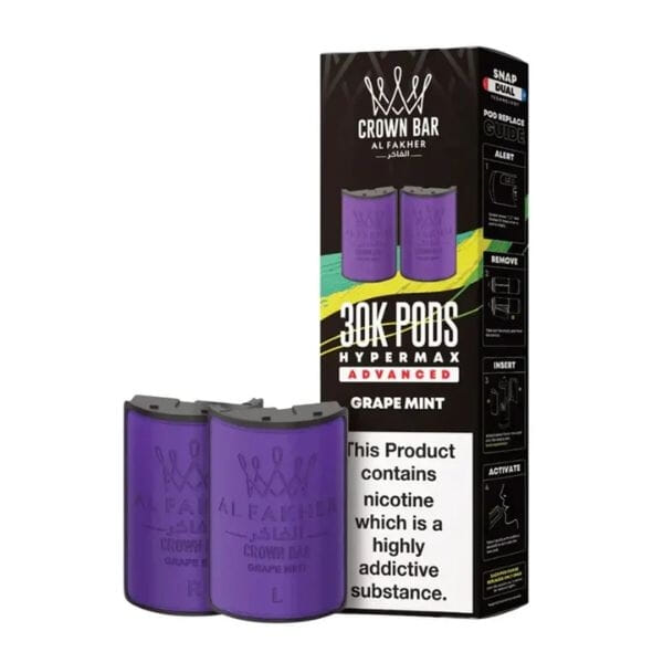 Cartouches Grape Mint - Crown Bar Hypermax Advanced - 2x10ml - Al Fakher