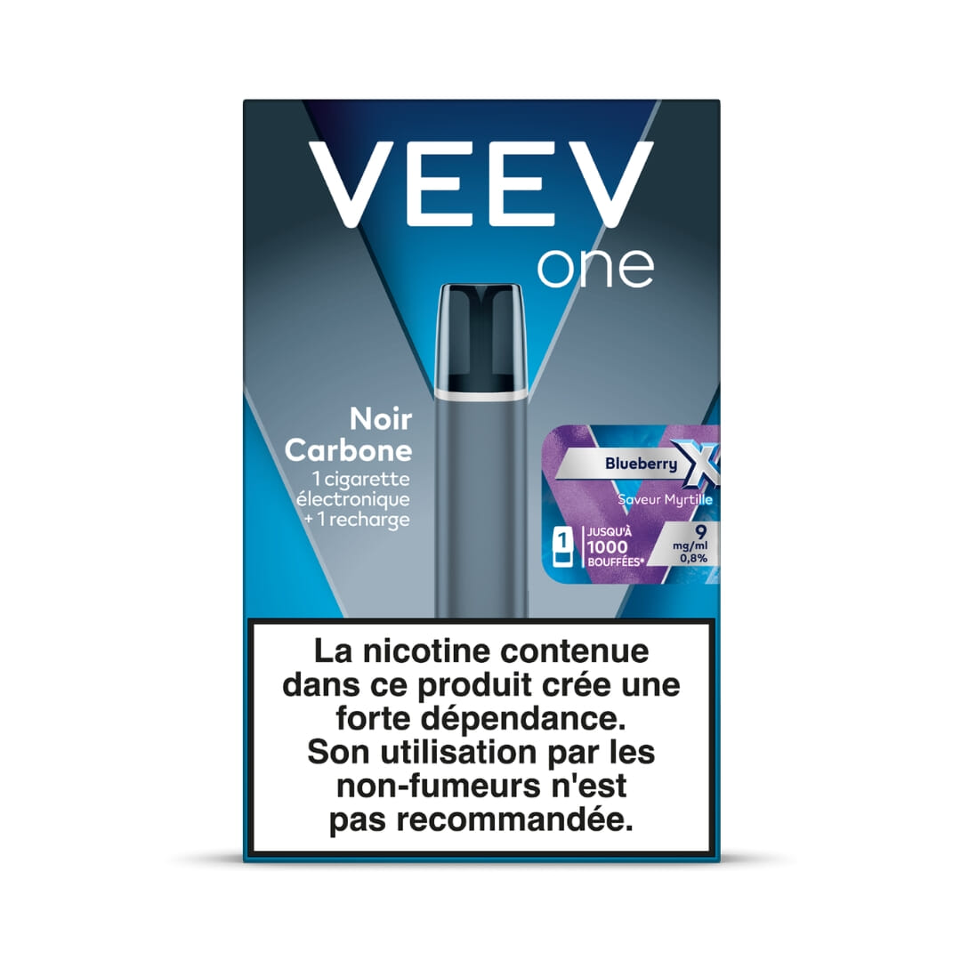Kit Veev Extra Noir Carbone + 1 pod - Myrtille