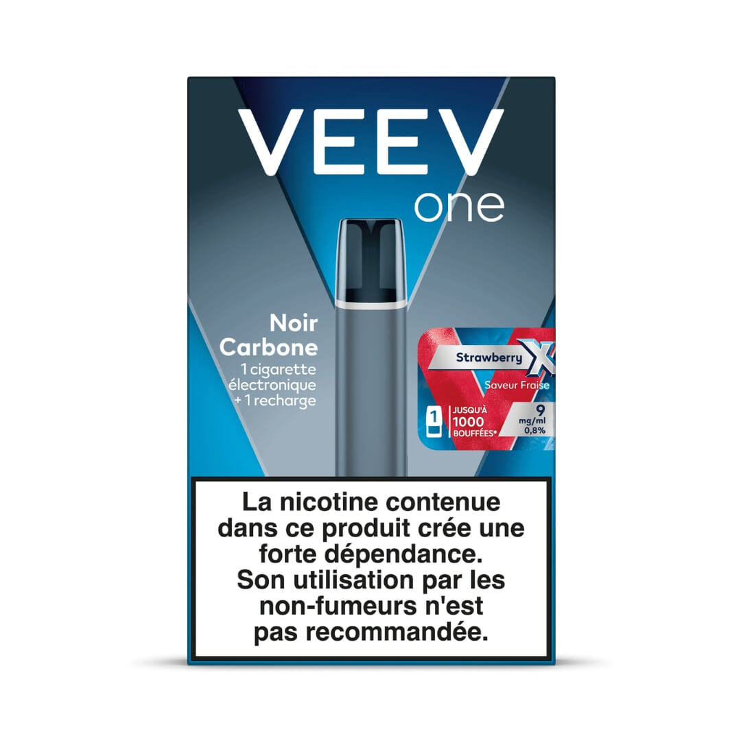 Kit Veev Extra Noir Carbone + 1 pod - Fraise