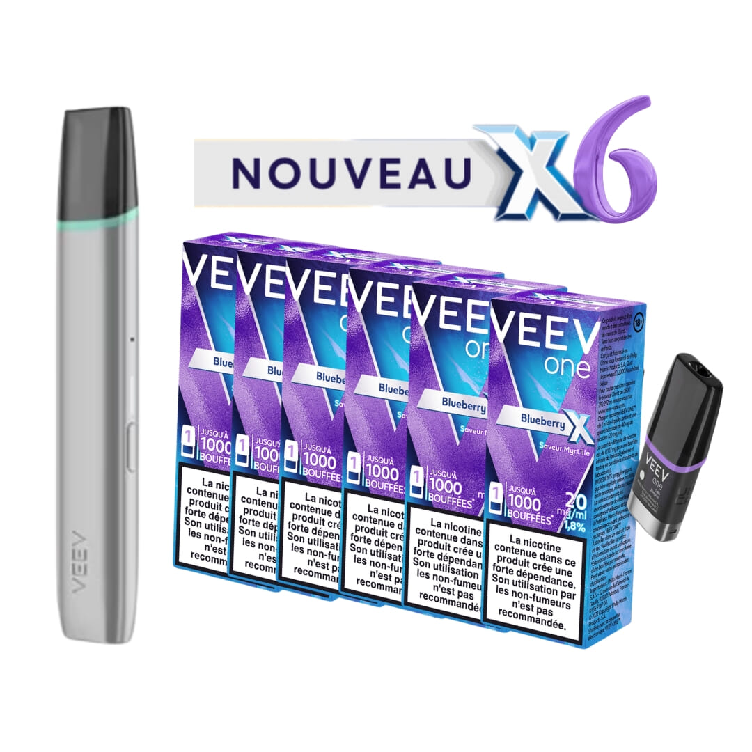 Pack Veev Extra - Batterie grise + 6 recharges Myrtille