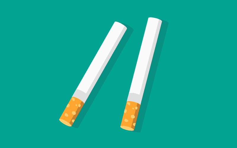Deux cigarettes pour illustrer un fumeur modéré