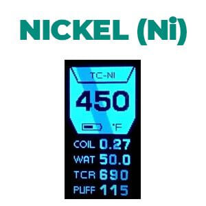 Définition de Nickel, Lexique de la vape